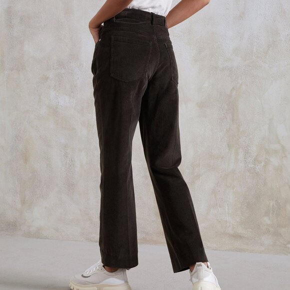 Brunello Cucinelli Monili Tab Jean Corduroy Kick Flare Dark Brown Size 8 - Picture 4 of 10